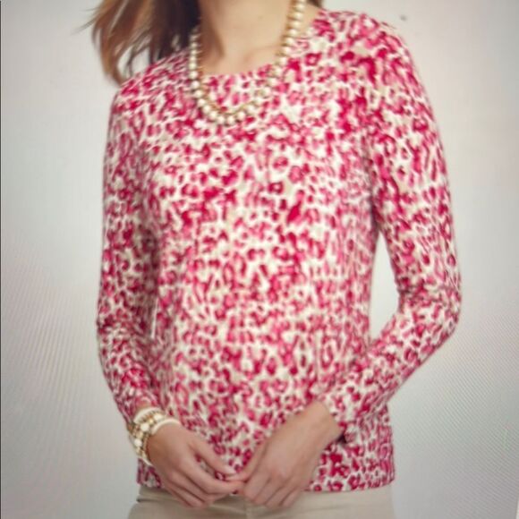 Chico’s Leopard Print Long Sleeve Tee - Picture 1 of 6